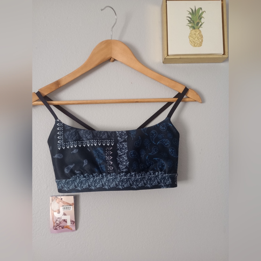 Sports Bra JoyLab Spandex XS Front Athletic Top Mid coverage Blue Athletic